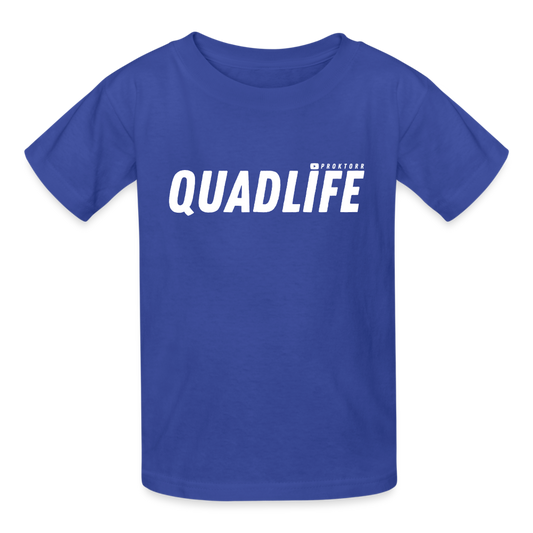 T-shirt QUADLIFE (logo blanc) - bleu royal