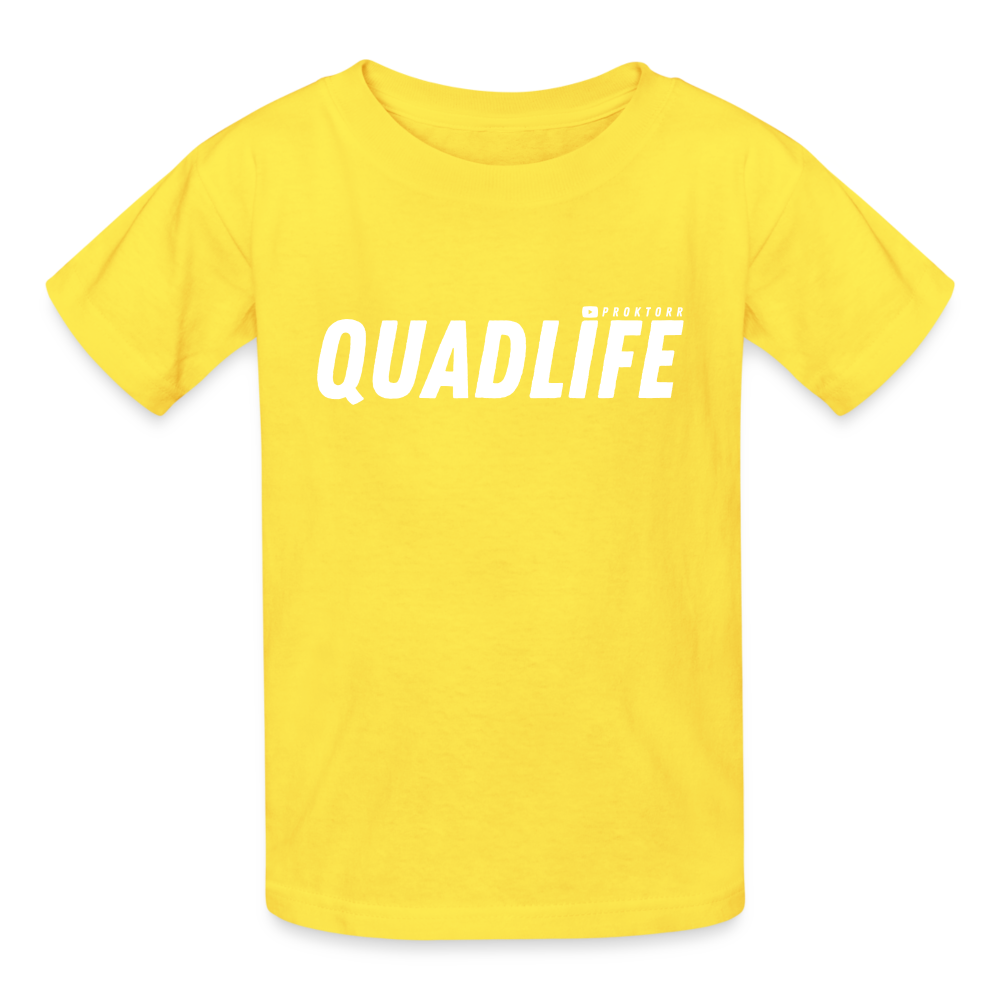 T-shirt QUADLIFE (logo blanc) - jaune