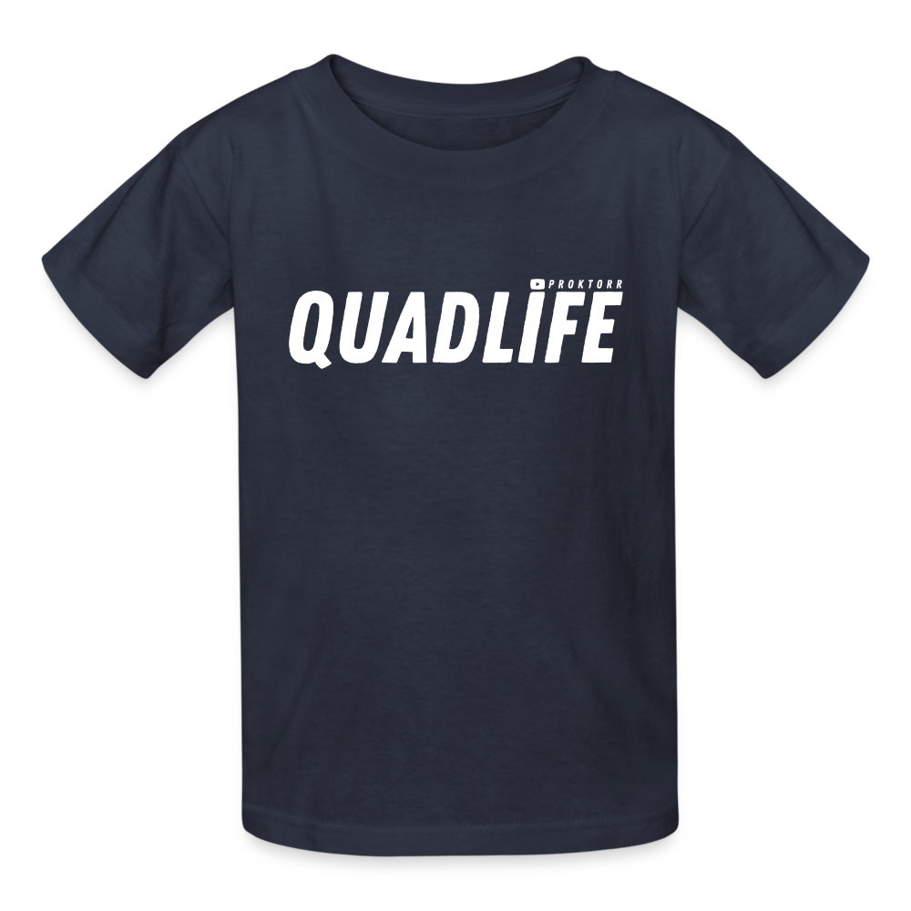 T-shirt QUADLIFE (logo blanc) - bleu marine