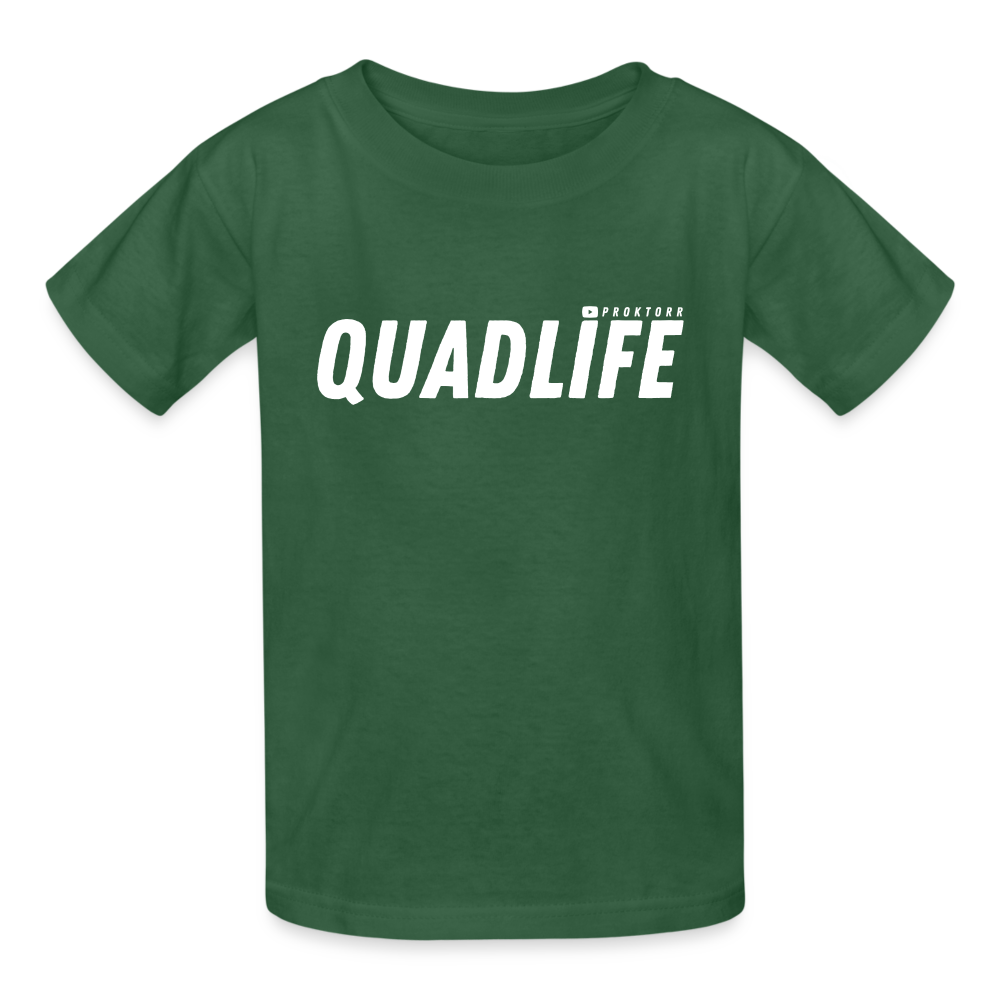 T-shirt QUADLIFE (logo blanc) - vert bouteille