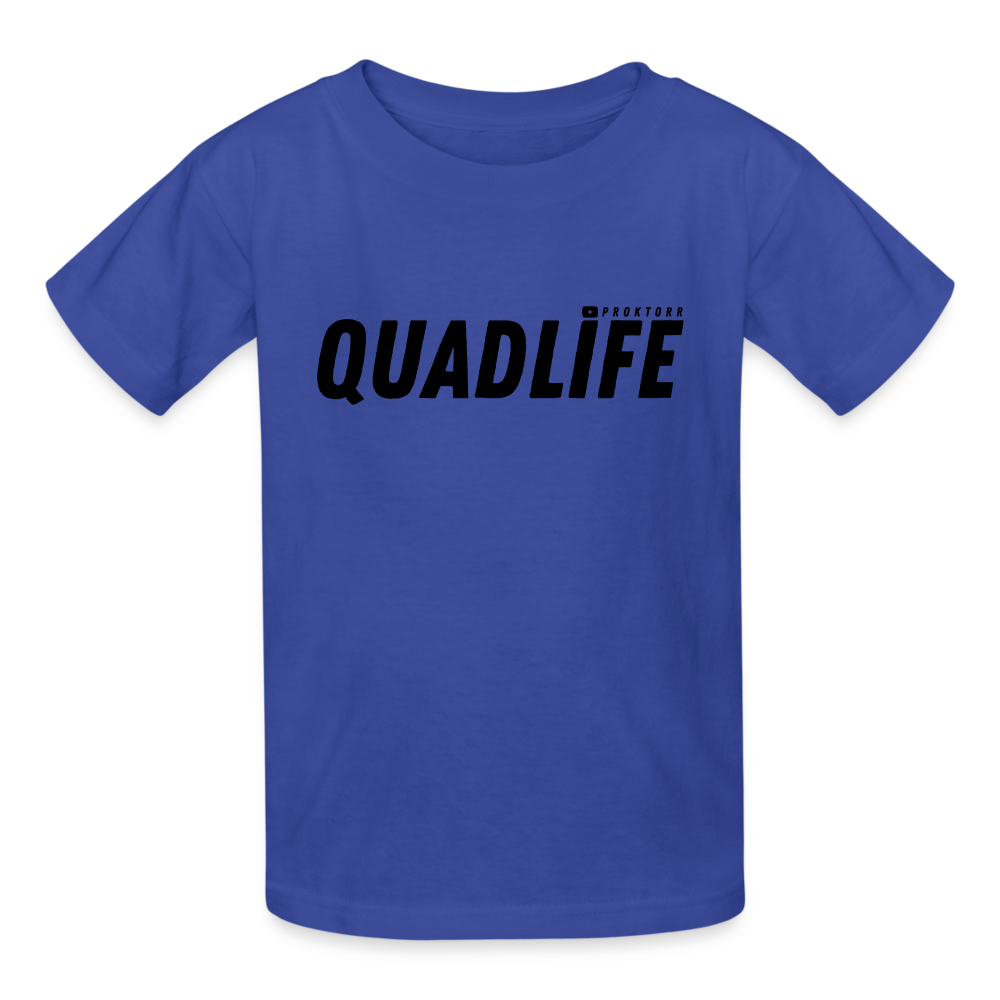 T-shirt QUADLIFE (logo noir) - bleu royal