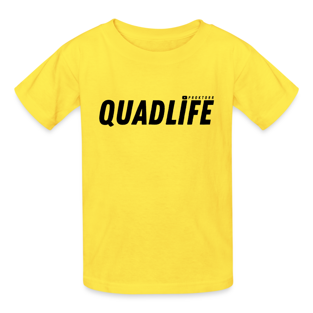 T-shirt QUADLIFE (logo noir) - jaune