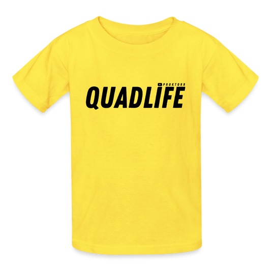 T-shirt QUADLIFE (logo noir) - jaune