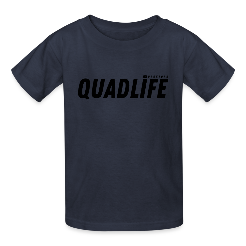 T-shirt QUADLIFE (logo noir) - bleu marine