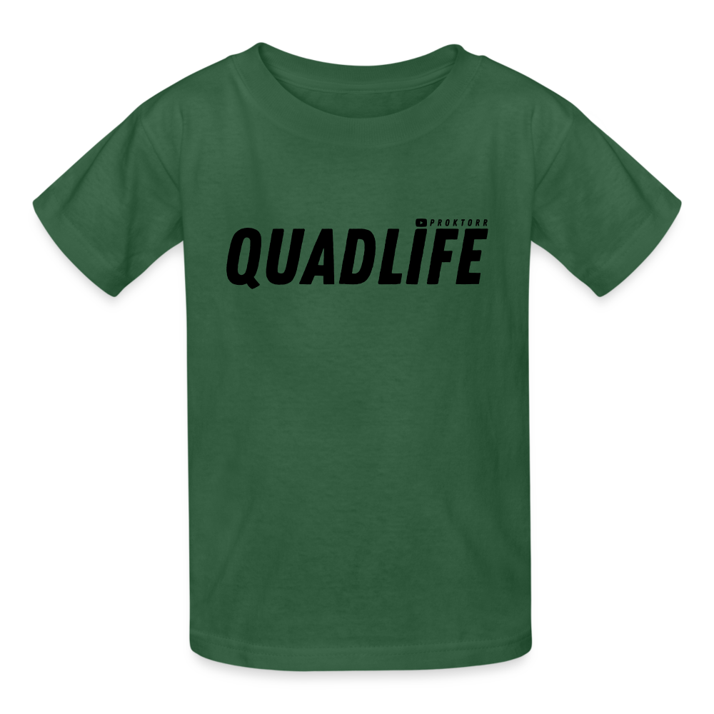 T-shirt QUADLIFE (logo noir) - vert bouteille